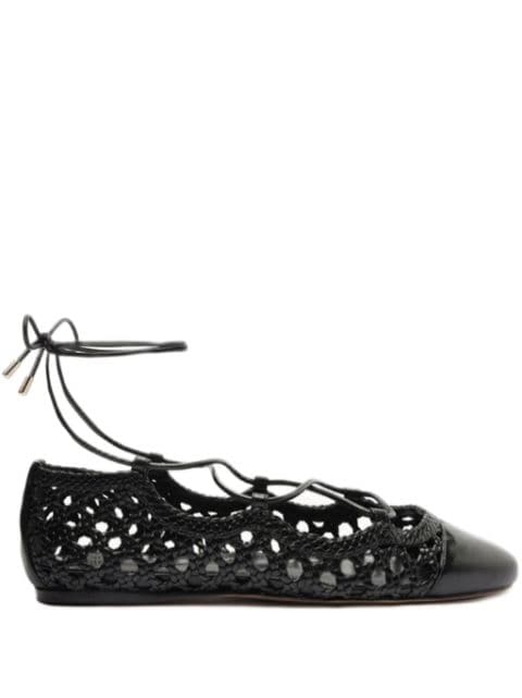 Alexandre Birman Ballerina Tresse woven leather lace-up ballerina shoes