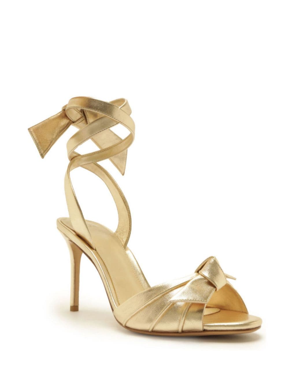 Shop Alexandre Birman New Clarita 85 Leather Sandals In Gold