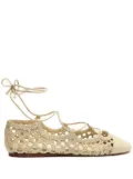 Alexandre Birman Ballerina Tresse woven leather lace-up ballerina shoes - Neutrals