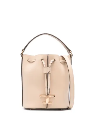 Tod's T Timeless Leather Bucket Bag | Neutrals | FARFETCH ID