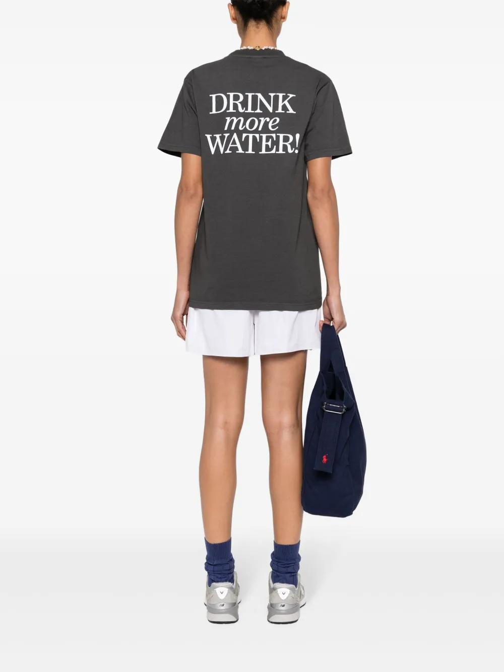 Sporty & Rich logo-embroidered cotton T-shirt - Grijs