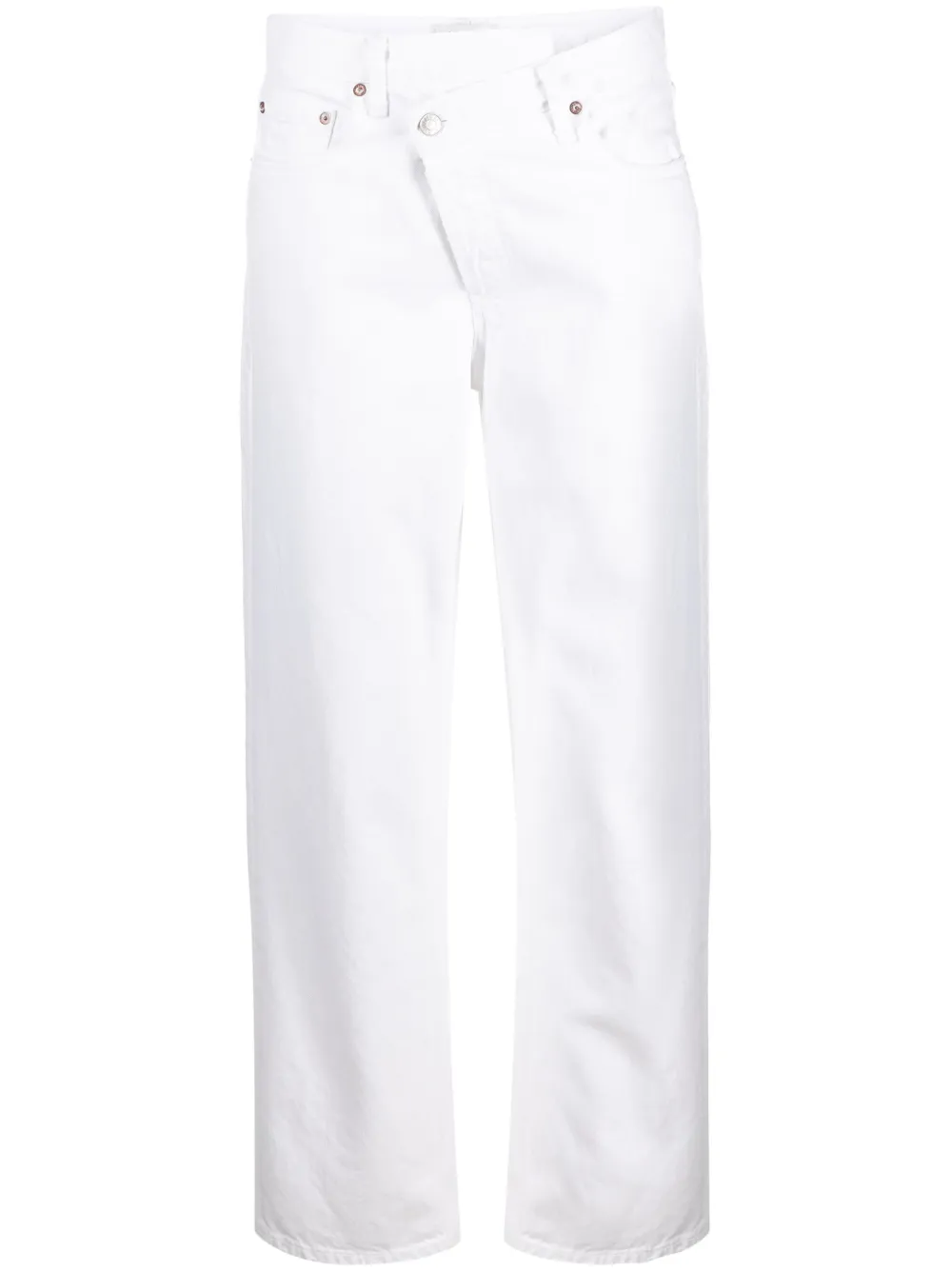 Agolde Crisscross High Waist Organic Cotton Jeans In White