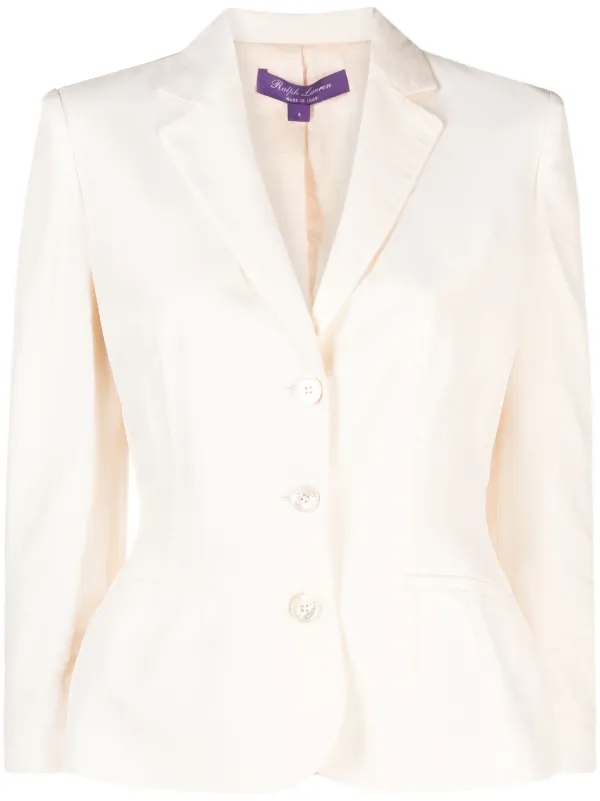 Ralph Lauren Collection Elitsa Twill Satin-finish Blazer in Neutrals