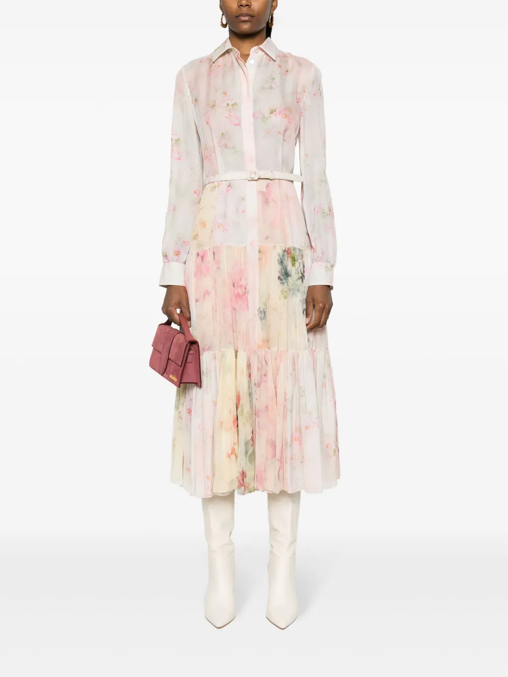 Ralph Lauren Collection Midi-jurk met bloemenprint Roze