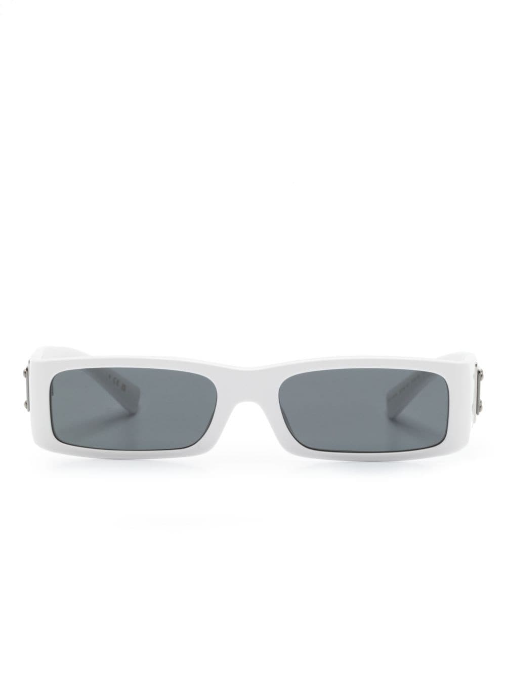 Dolce & Gabbana Logo-plaque Rectangle-frame Sunglasses In White