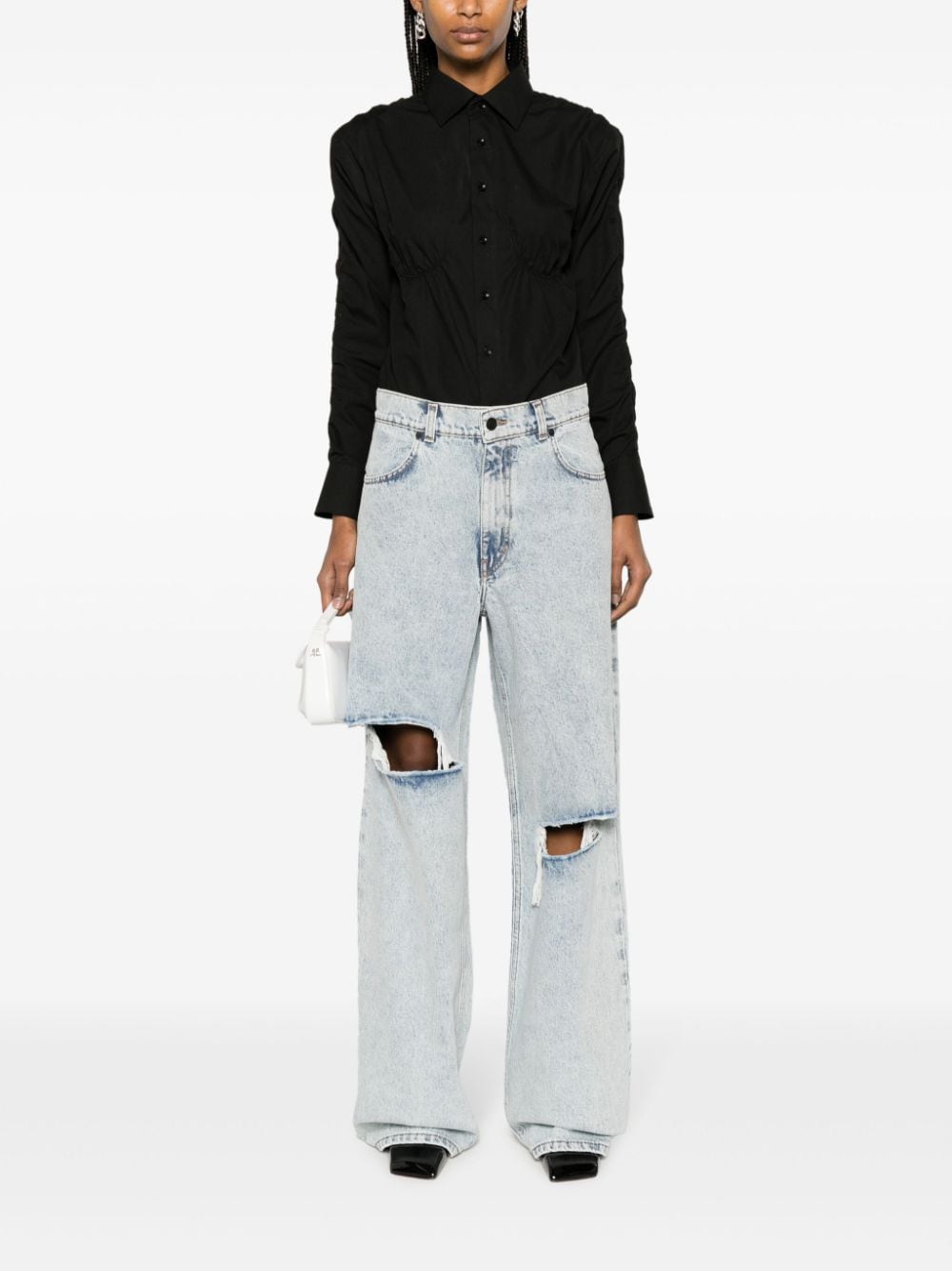 The Mannei Normandi low-rise wide-leg jeans - Blauw