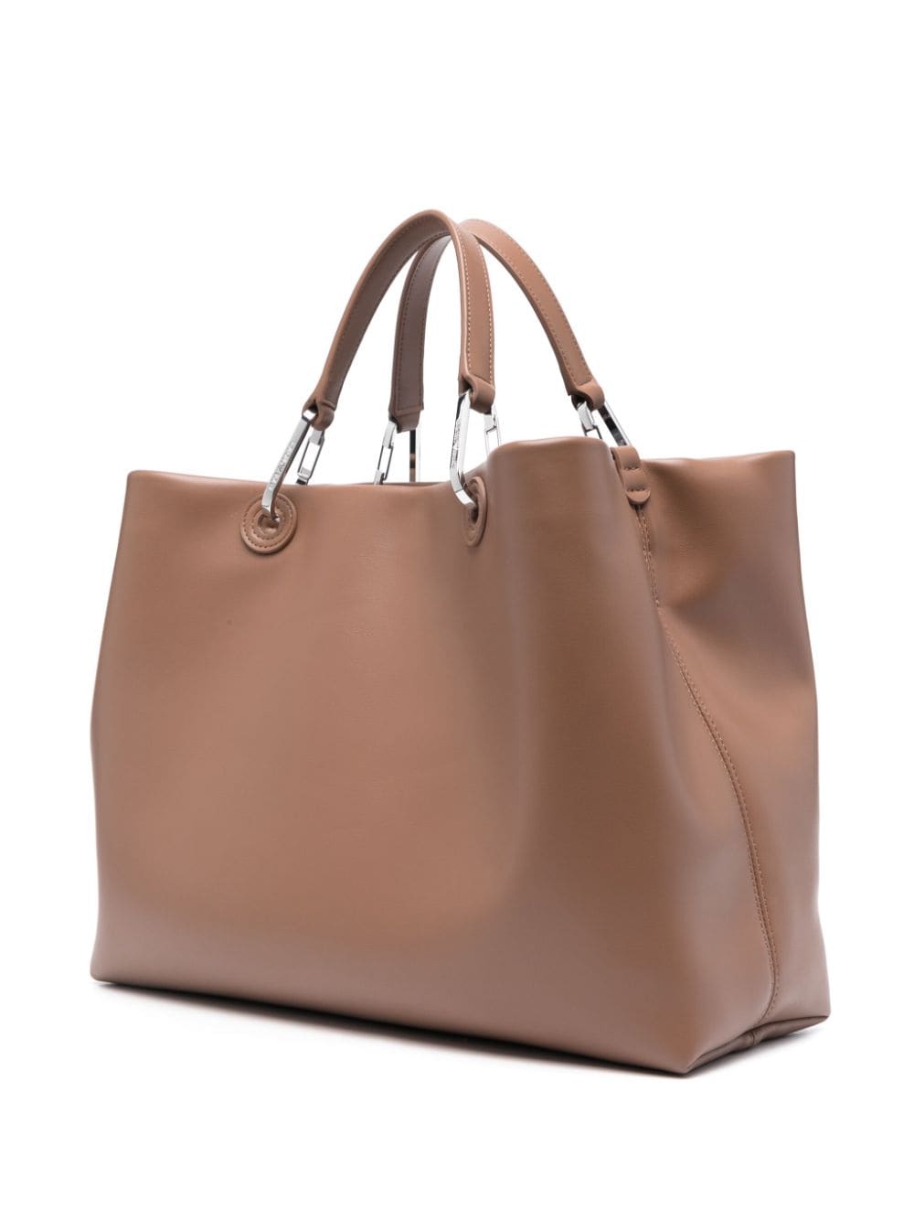 Shop Emporio Armani Medium Myea Tote Bag In Brown