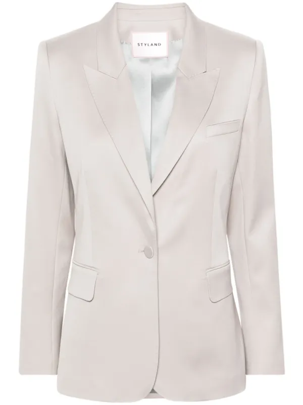 STYLAND gathered-sleeve Blazer Neutrals FARFETCH IN