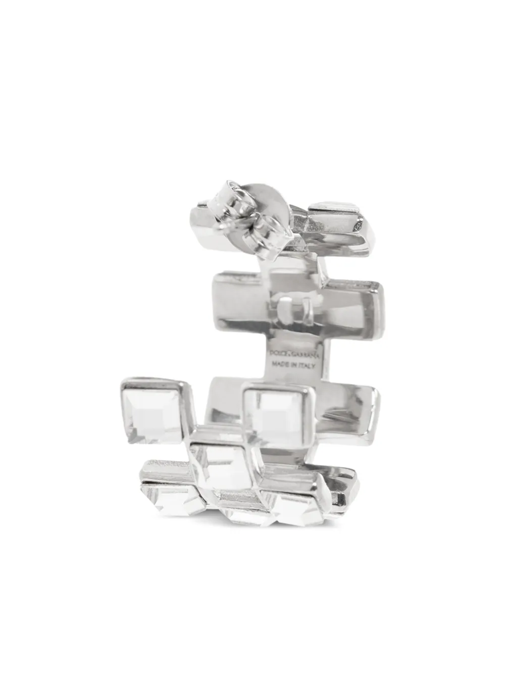 Dolce & Gabbana Crystal Hoop Earring In Silver