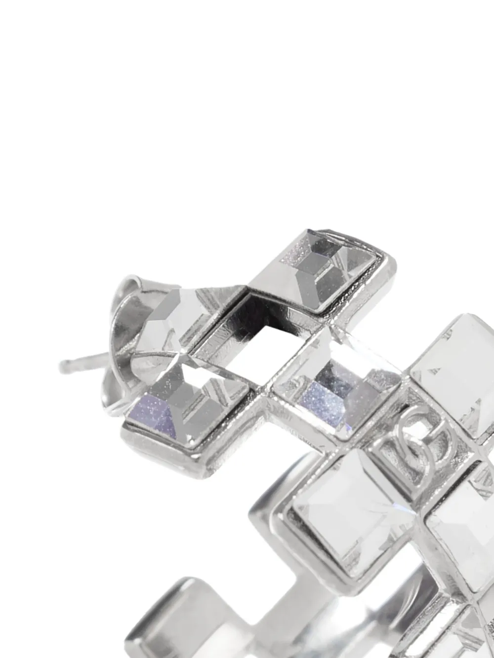 Dolce & Gabbana Crystal Hoop Earring In Silver