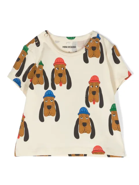 Mini Rodini Bloodhound graphic-print T-shirt