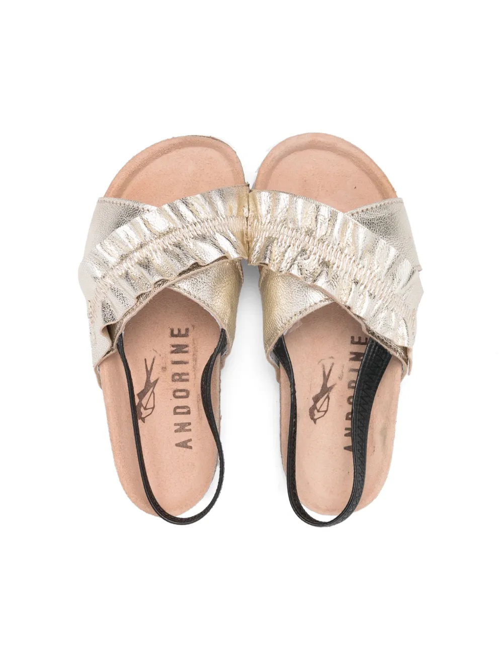  Andorine Open-toe Leather Sandals - Gold 