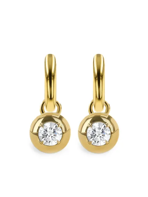 Pragnell 18kt yellow gold Small Skimming Stone diamond drop earrings