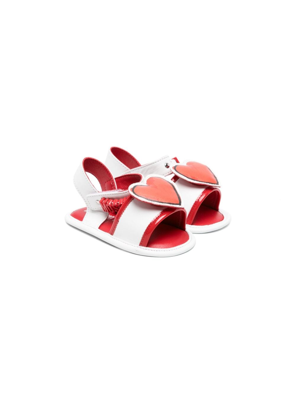 moschino kids sandales en cuir à plaque logo - blanc