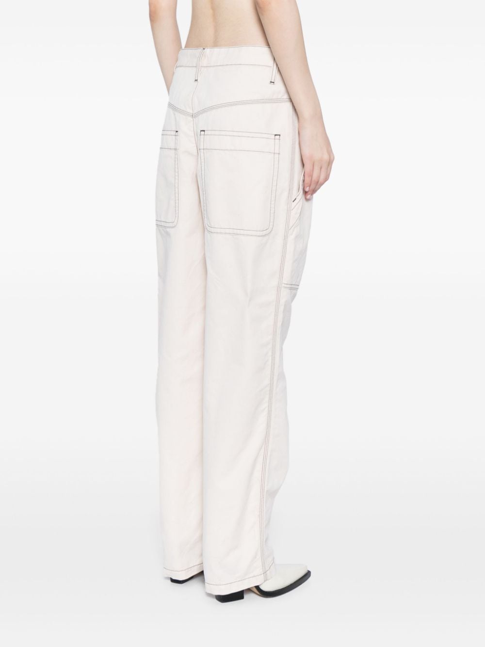 Shop Marant Etoile Denzel Panelled Cotton Trousers In White