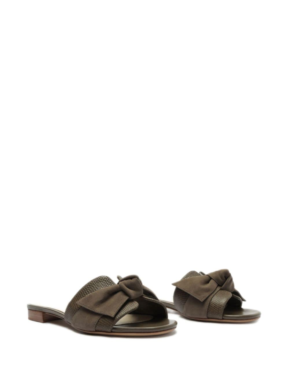 Shop Alexandre Birman Maxi Clarita Flat Leather Sandals In Brown
