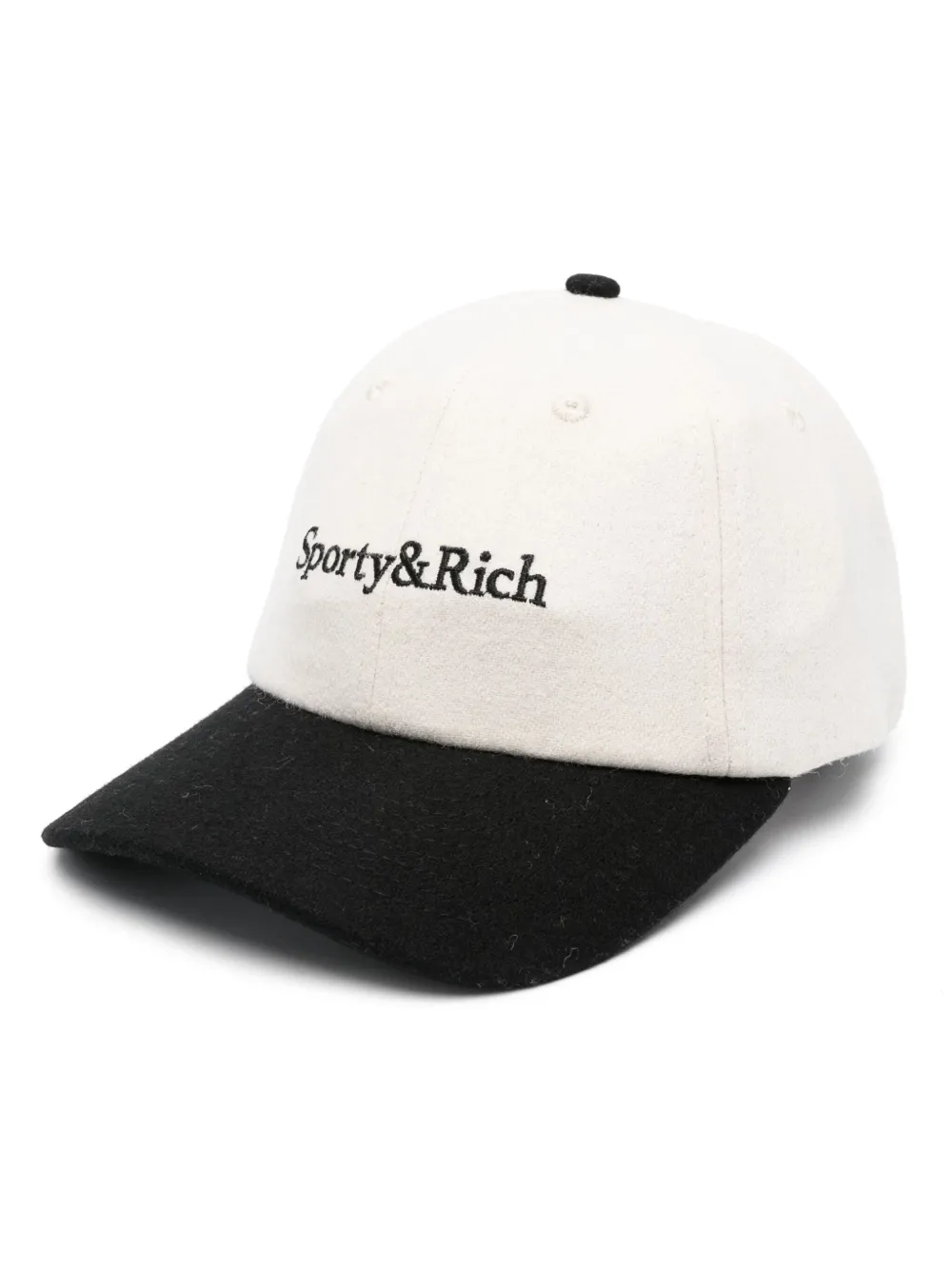 Sporty & Rich logo-embroidered wool cap Beige