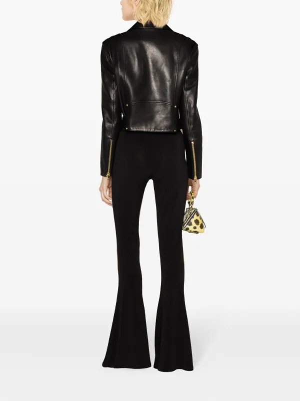 Balmain zipped-up Leather Biker Jacket | Black | FARFETCH