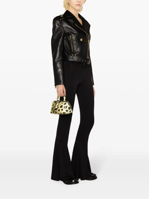 Balmain zipped-up Leather Biker Jacket | Black | FARFETCH