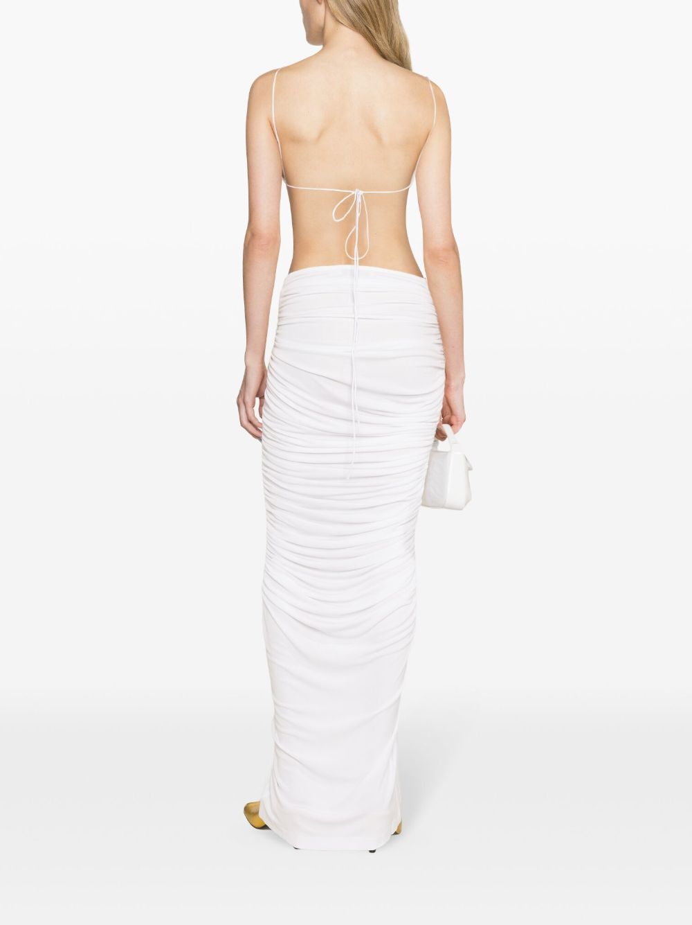Shop Christopher Esber Illusions Draped Maxi Dress In White