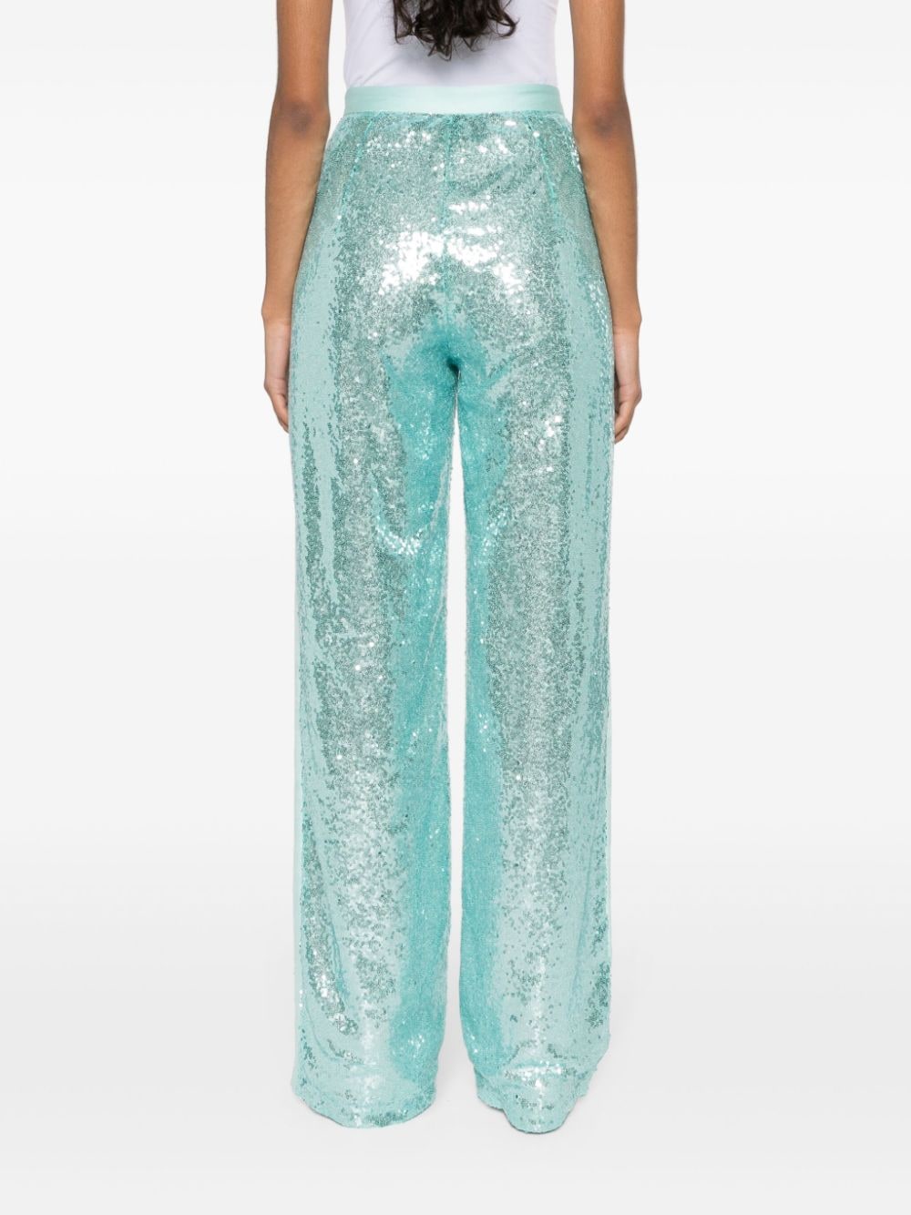 Shop Styland Sequin-embellished Trousers In Blue