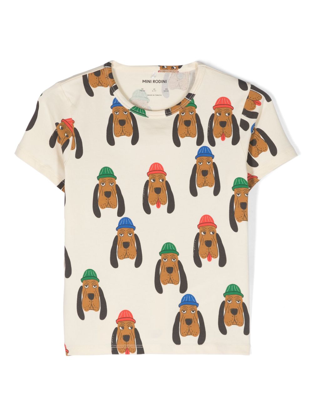 Mini Rodini Kids' Bloodhound Graphic-print T-shirt In White