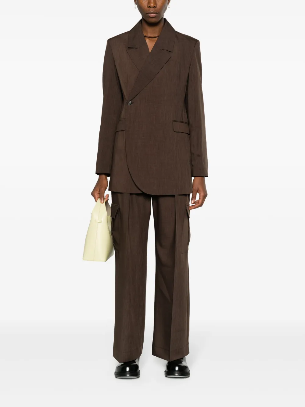 birgitte herskind Lilith blazer met enkele rij knopen - Bruin
