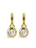 Pragnell 18kt yellow gold Skimming Stone diamond drop earrings