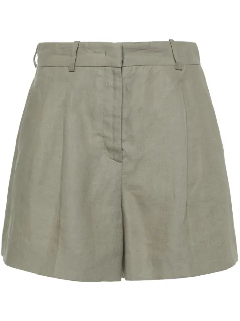 Kiton pleated detail linen shorts