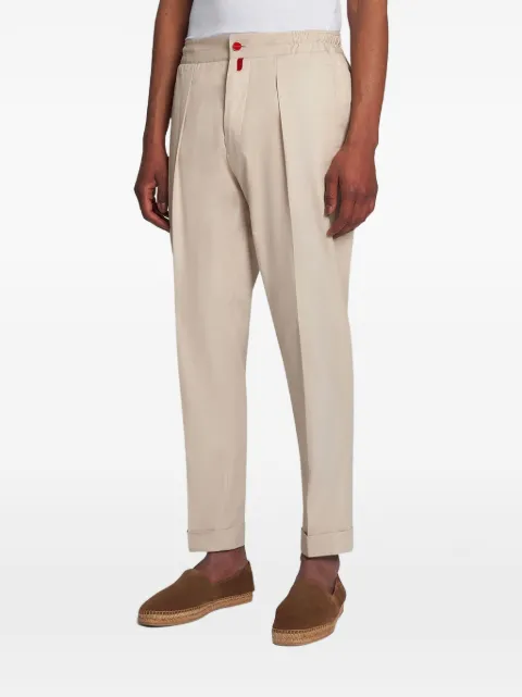 Kiton cotton tapered trousers