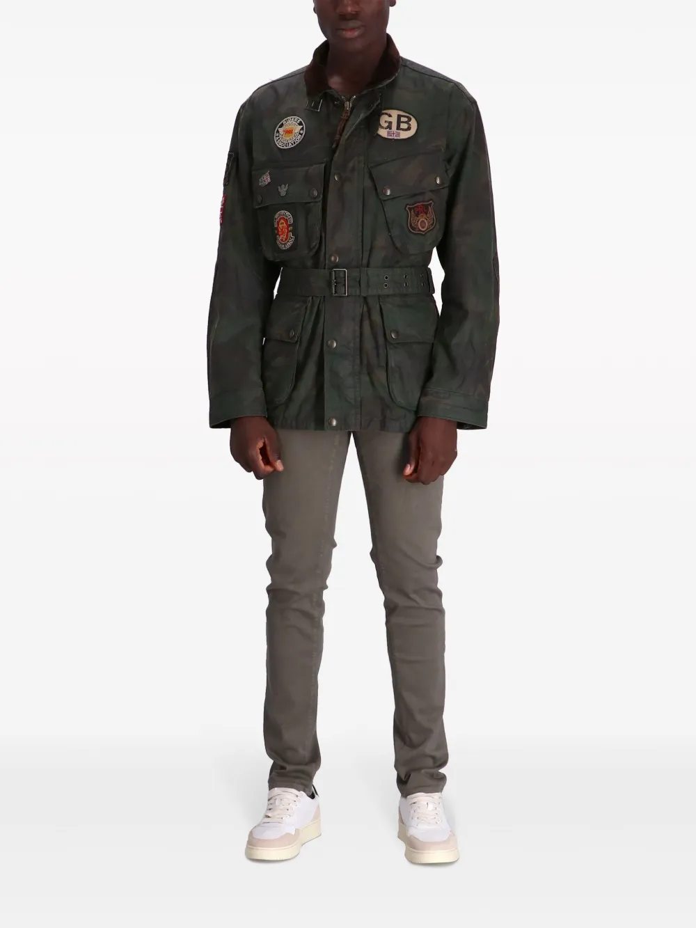 Shop Polo Ralph Lauren Patch-embellished Camouflage-print Utility Jacket In Green