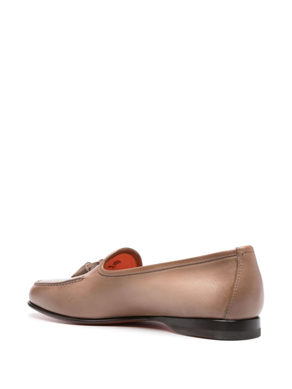 Shop Santoni Andrea Tassel Leather Loafers In Brown