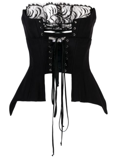 MANURI corset-style panelled-lace top