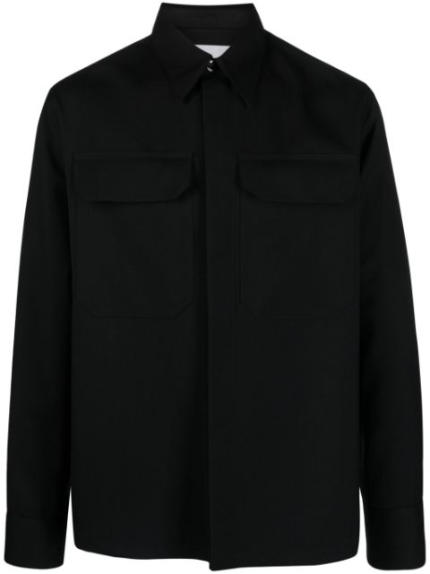 Jil Sander pointed-collar gabardine overshirt