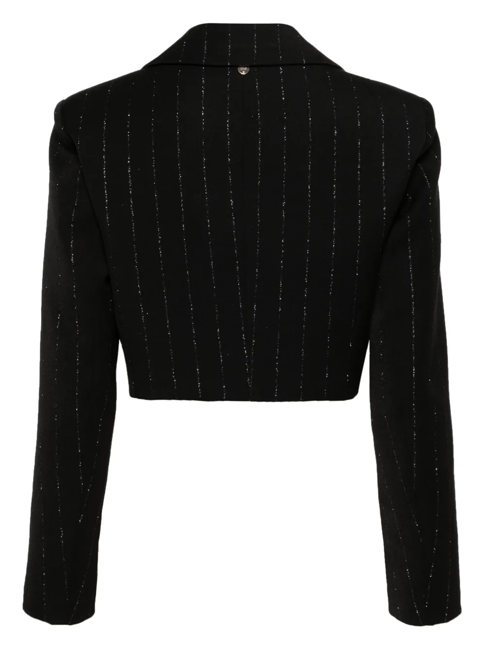 LIU JO glitter pinstriped cropped blazer - Zwart