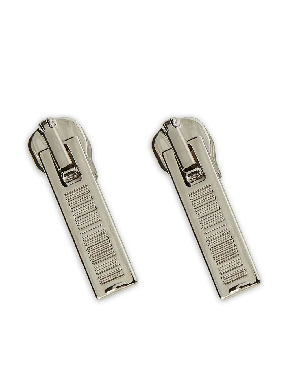 VTMNTS aretes con motivo de cierre | plateado | Image 1