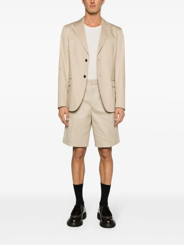 Prada Pleated wide-leg Shorts | Neutrals | FARFETCH