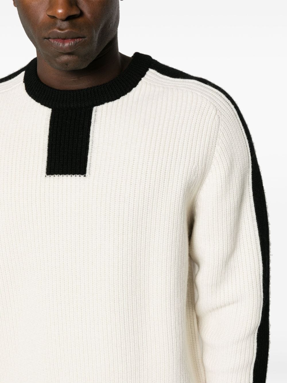 Shop Fursac Ribbed-knit Wool Jumper In Neutrals