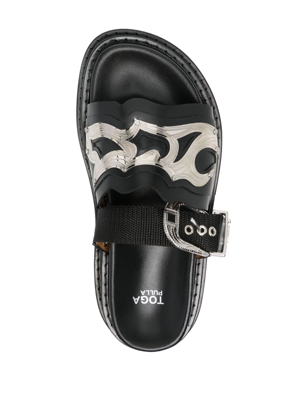 Shop Toga Stud-embellished Flatform Sandals In Black