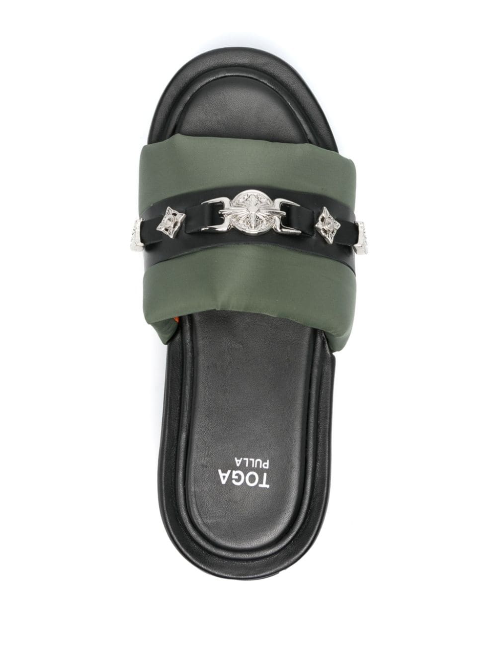 Shop Toga Stud-embellished Flatform Sandals In Green