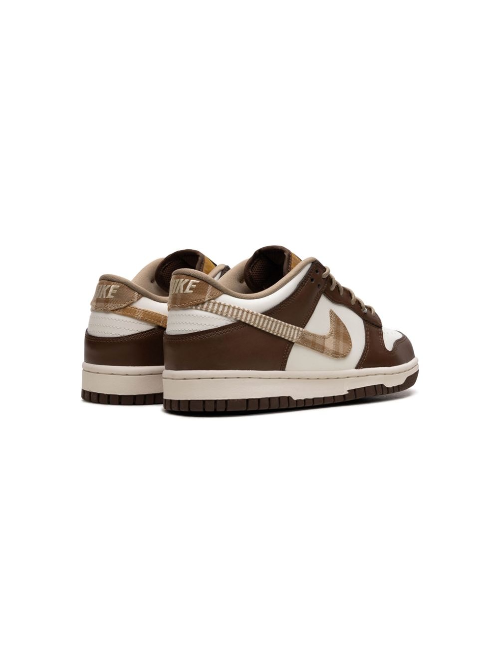 Shop Nike Dunk Low "brown Plaid" Sneakers In White