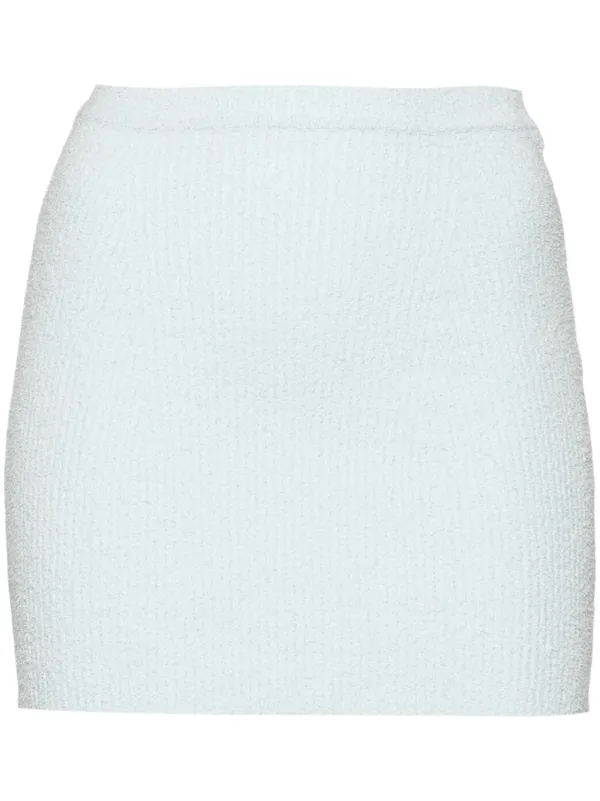 WARDROBE.NYC Towelling-finish Mini Skirt in Blue