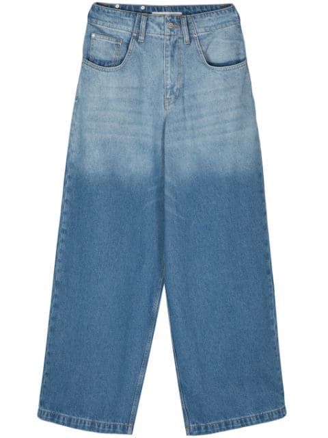 Dion Lee Calça jeans wide leg cintura baixa