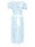 Huishan Zhang Angelina feather-trim midi dress - Blue