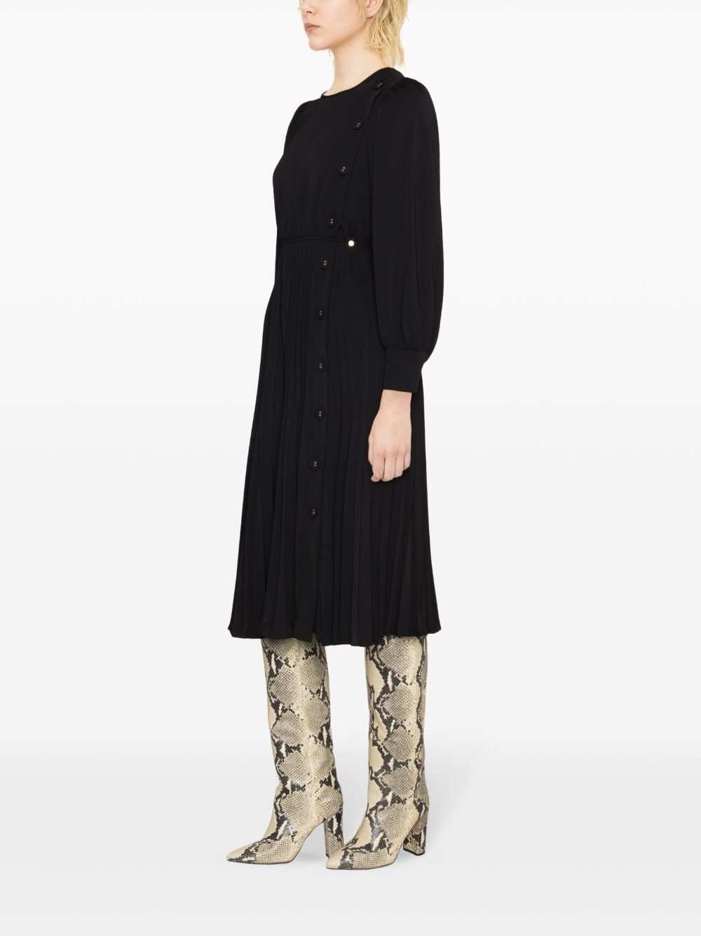 Shop Nissa Button-detailed Maxi Dress In Black