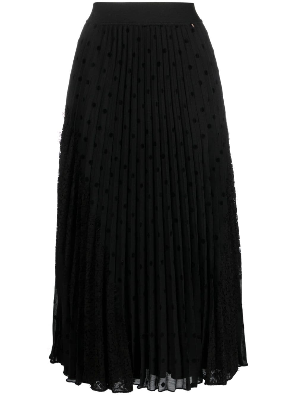 Nissa Pleated Midi Skirt In Black