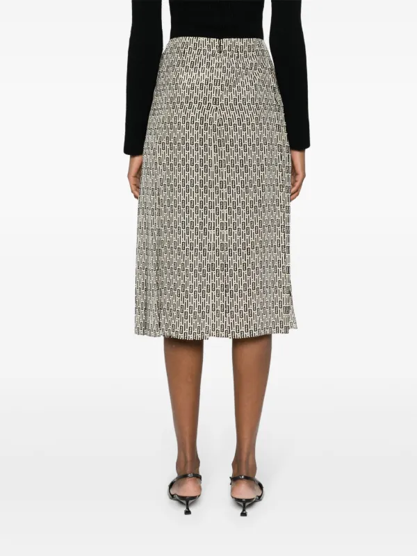 スカート Fendi Beige Silk Skirt FENDI graphic-print Silk Midi Skirt | Neutrals | FARFETCH
