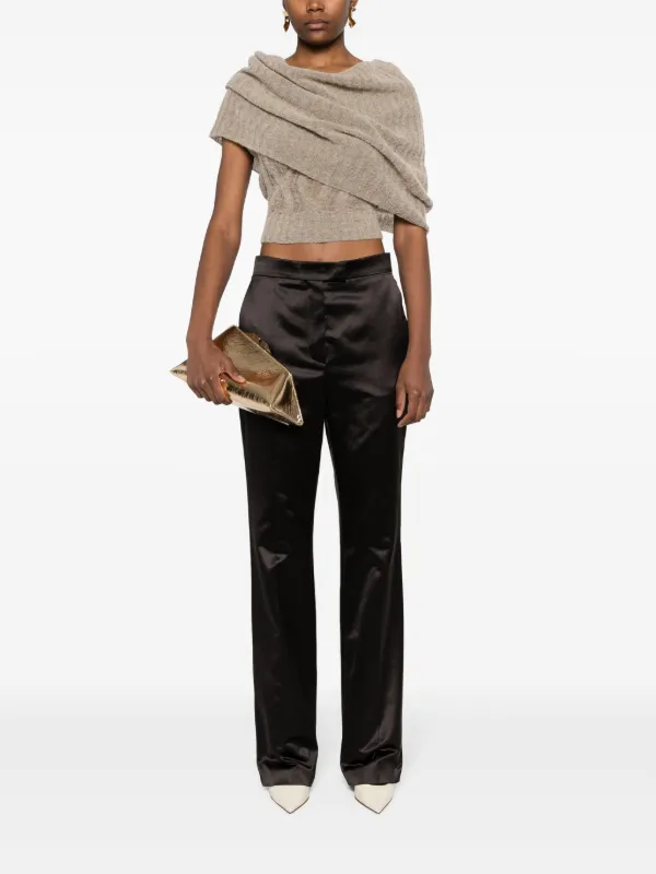 FENDI Bootcut Satin Trousers | Brown | FARFETCH JO