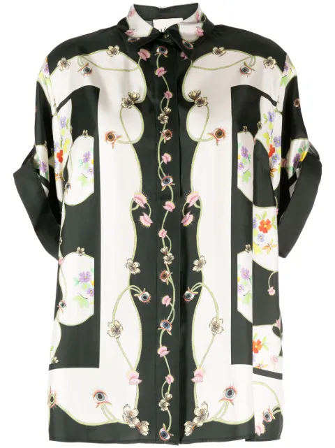 ALEMAIS Venus floral-print silk shirt