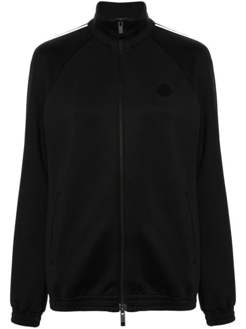 Moncler piped-trim zip-up jersey jacket
